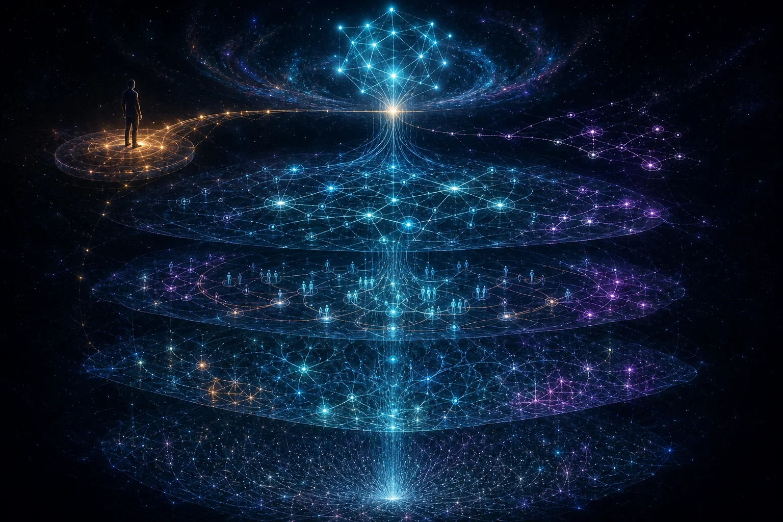 A layered descent from an expressed thought toward deeper evidence